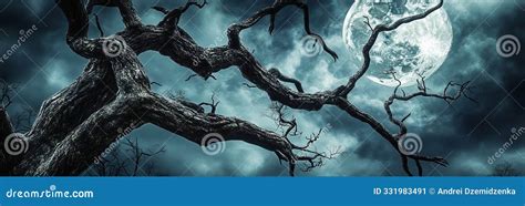 Night Sky Filtered By Moonlight Through Naked Tree Branches Stock Image Image Of Horizon