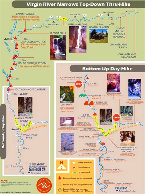 Zion National Park river narrows map - Ontheworldmap.com