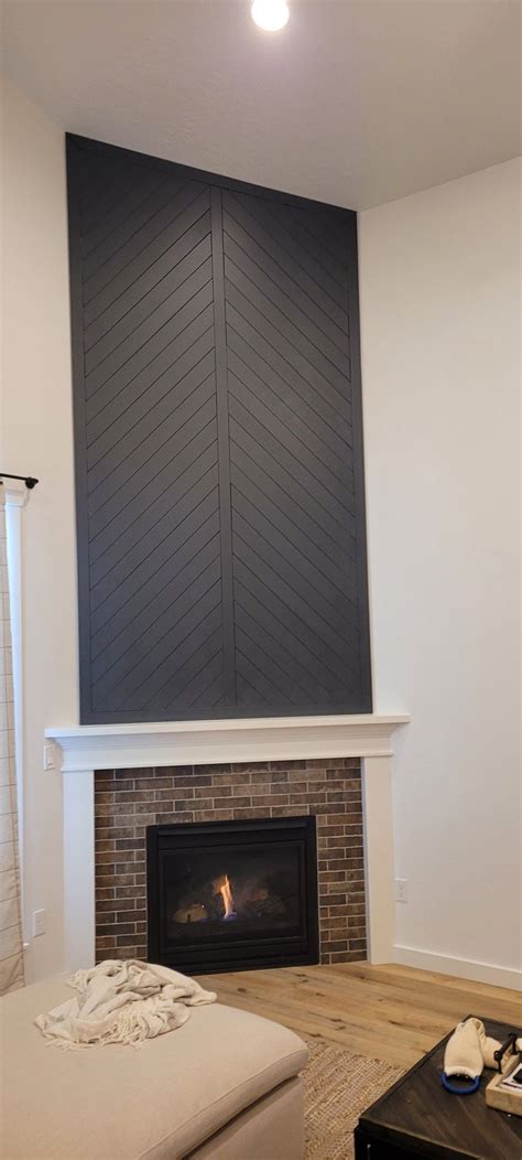 Chevron Fireplace Shiplap Accent Wall Wood Wall Design Chevron Accent Walls