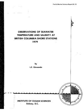 Fillable Online Waves Vagues Dfo Mpo Gc OBSERVATIONS Of SEAWATER