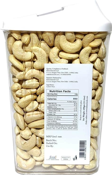 Kda Mangalore Cashew Nuts Whole G Jiomart