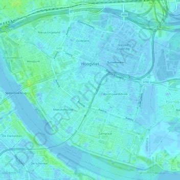 Hoogvliet topographic map, elevation, terrain