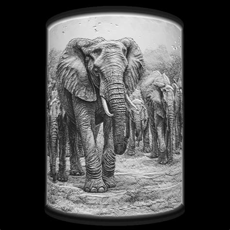 Stl File Light Box Serengeti Elephants 5 📦・3d Print Design To