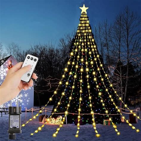 LED Guirlande Lumineuse Sapin De Noel Avec Etoile 3 5 M 8 Guirlandes