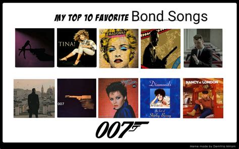 My Top 10 Favourite James Bond Songs by NurFaiza on DeviantArt