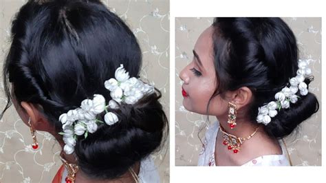 Easy Wedding Hairstyle Bun Hairstyle With Donut Hairstyle Tutorial