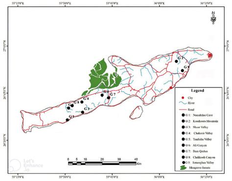 Map of Qeshm Island Geopark. | Download Scientific Diagram