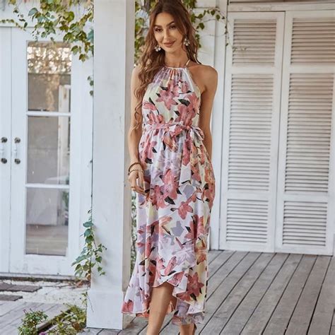 Robe femme Été chic et elegant Vacances à la plage Imprimé Red