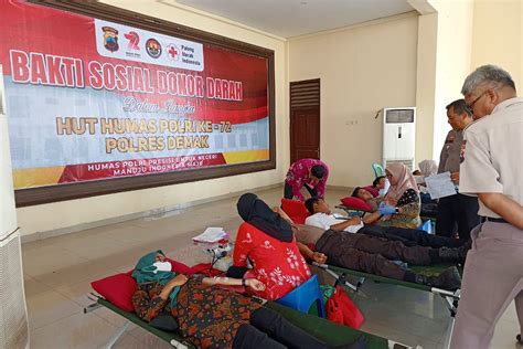 Hut Ke Humas Polri Polres Demak Gelar Donor Darah Terkumpul