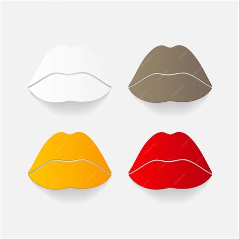 Premium Vector Three Different Colored Lips Are Shown With Different