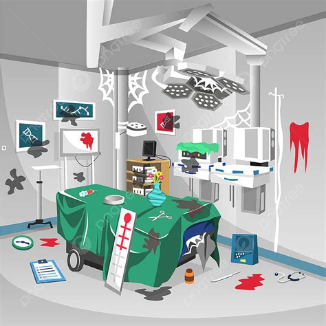 Hospital Surgery Room Vector Design Images, Dirty Surgery Room At ...