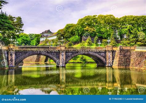 Imperial Palace With Nijubashi Bridge In Tokyo Stock Image Image Of