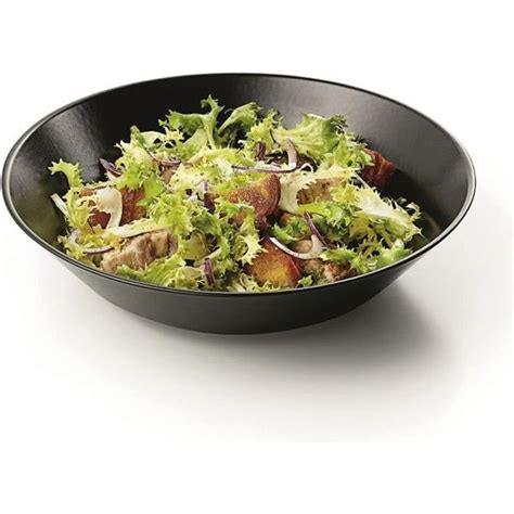 Lot de 6 assiettes salade en grès noire 174cl Cdiscount Maison