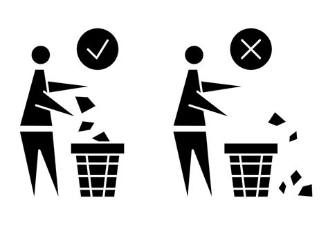 Mantener La Limpieza Icono Prohibido Poner La Basura En Su Lugar