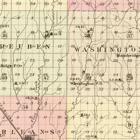 Vintage Map Of Harlan County Nebraska 1885 By Ted S Vintage Art