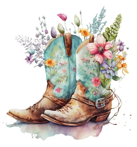 Spring boots Весенние башмаки PNG Cowgirl boots Western cowboy