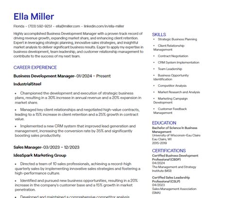 1 Business Development Manager CV Examples [+ Free Templates]