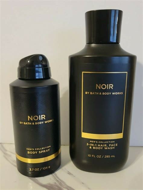 Bath And Body Works Noir Body Spray And Hair Face And Body Wash Mens Set