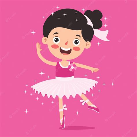 Premium Vector Cartoon Character Performing Classical Ballet