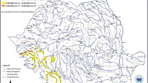Risc de viituri pe râuri din sud vestul ţării Cod portocaliu pentru