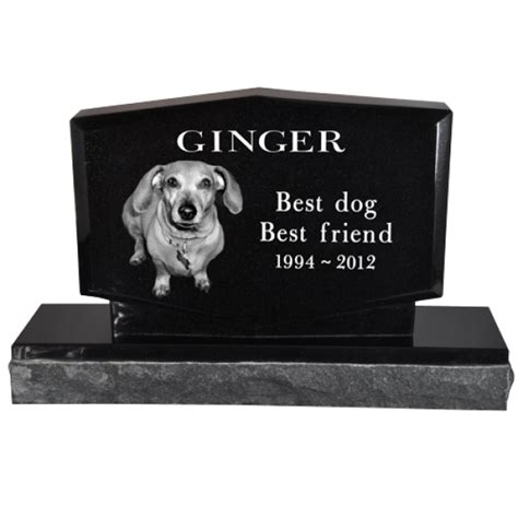 Stone Memorials : Pet Photo Laser Engraved Granite Headstone-