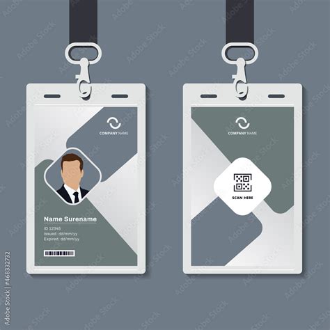 Modern Identity Card Design For Corporate With Mockup Minimal Grey Id