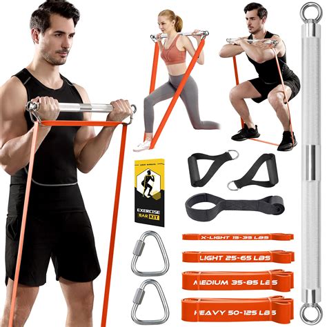 Buy Teslang Resistance Band Bar Lbs Load Strength Training Bar