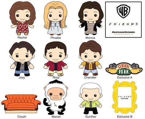 Warner Bros. 3D Figural Foam Bag Clip Friends Series 1 Mystery Box 24 ...