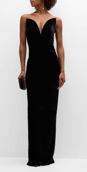 Roland Mouret Velvet Strapless Column Gown