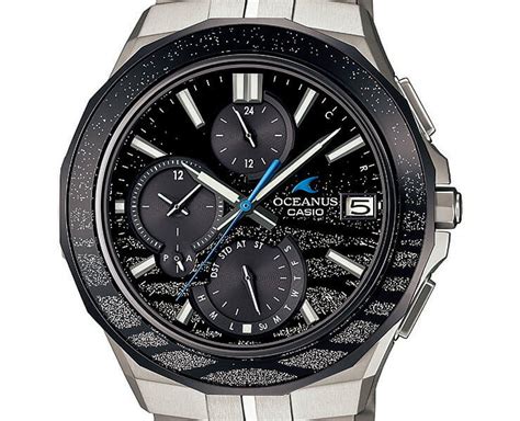 New Casio Oceanus Manta Platinum Lacquer Work Electric Wave Solar