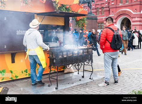 Moscow, Russia, September 25, 2016: Food and crafts fair Golden Autumn ...