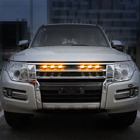 K White Yellow V Front Grille Lighting For Mitsubishi