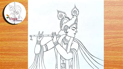 Lord Krishna Drawing Step By Step Krishna Thakur Drawing Pencil Drawing For Beginners