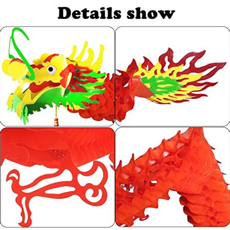 IRmm Lot De 13 Dragons Chinois 3D Du Nouvel An Chinois En Papier Avec