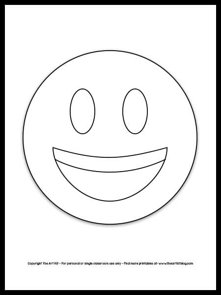 Emoji Coloring Page - Smiley Face {FREE Printable!} - The Art Kit