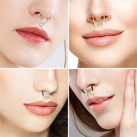 Dropship G Stainless Fake Nose Rings Hoop Faux Septum Nose Rings Non