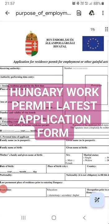 Hungary Work Permit Application Form Yourvisamate Jobs Hungary