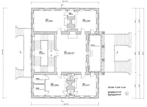 Floor Plans and Elevations Drayton Hall, Charleston South Carolina