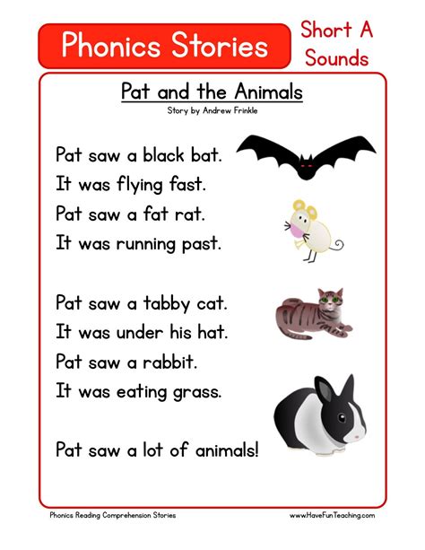 Reading Worksheet Prek Kindergarten Phonics