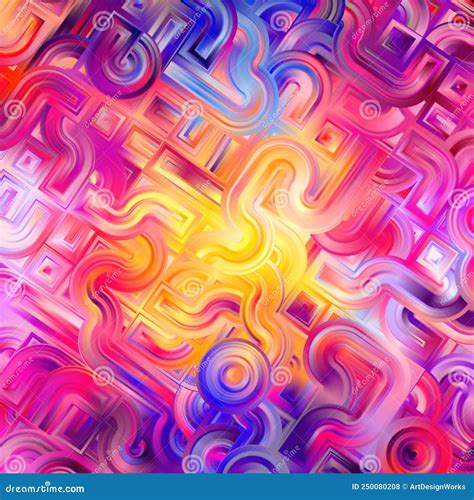 Abstract Vibrant Colors Pattern Background Design Stock Illustration