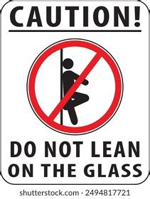 Do Not Lean On Glass Do Stock Vector Royalty Free