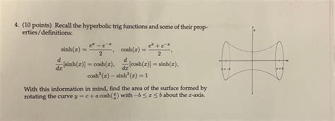 Solved (10 points) Recall the hyperbolic trig functions and | Chegg.com