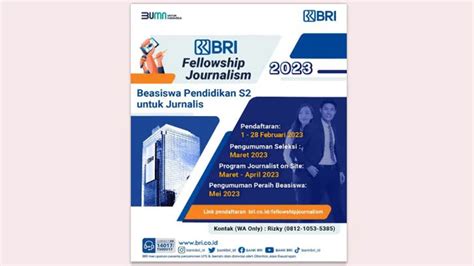 BRI Kembali Buka Kesempatan Beasiswa S2 Bagi Jurnalis Cek Cara