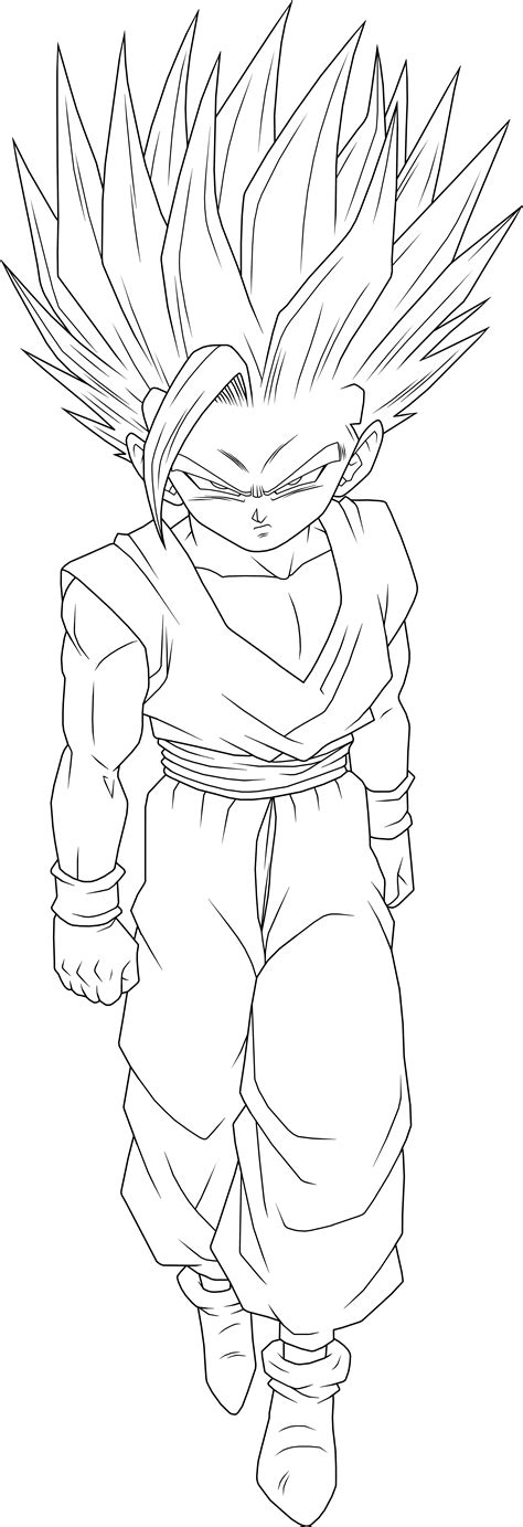 Super Saiyan 2 Gohan Youth Lineart By Brusselthesaiyan On Deviantart