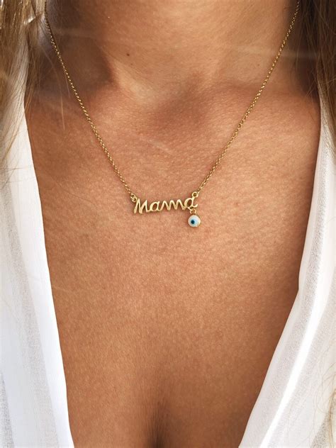 Gold Mother Necklace Mama Necklace Mom Necklace Mother Etsy