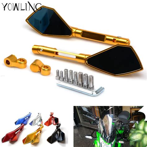 Motorcycle Mirrors motorbike moto CNC Rearview side Mirror Aluminum For ...