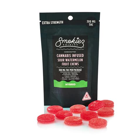 Sour Watermelon Hybrid Pk Mg Smokiez Fruit Chews Jane