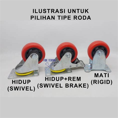 Jual SAGENWERK Roda Troli PVC MERAH RED Medium Duty Caster Troly Kastor