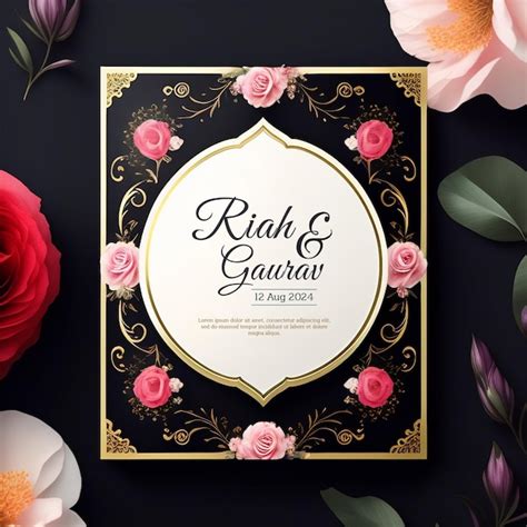 Cartes De Voeux D Invitation De Mariage Psd Gratuite