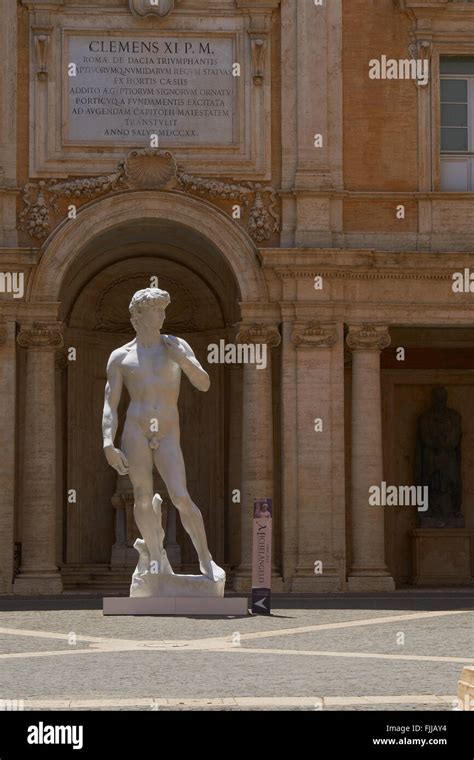 Palazzo Dei Conservatori Courtyard Statue Of David By Michelangelo